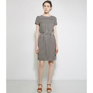 A.P.C. Rue Madame Paris Navy & Ivory Striped Dress Size 38